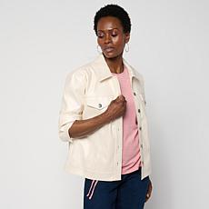 Colleen Lopez Pearlized Faux Leather Jacket