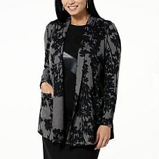 Colleen Lopez Printed Sweater Knit Cardigan with Pockets