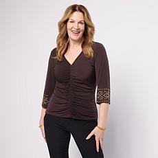Colleen Lopez Solid Matte Jersey Top with Heatset Cuff