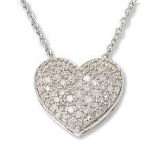 Colleen Lopez Sterling Silver 3/8"ctw Pavé White Diamond Drop Necklace