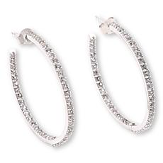 Colleen Lopez Sterling Silver Semi Precious Gemstone Hoop Earrings