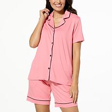 Comfort Code 2-piece Peached Jersey Notched Collar & Short Sleep Set