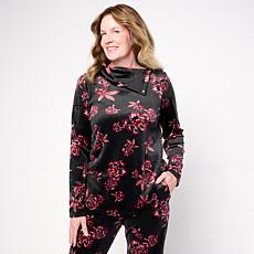 Comfort Code Plush Velour Split-Neck Pullover Top