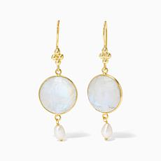 Connie Craig Carrol Jewelry Labradorite Pearl Drop Earrings