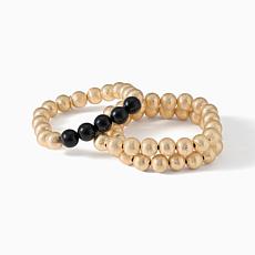 Connie Craig Carroll 3pk Set Bead Gemstone Bracelets
