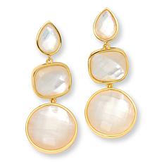 Connie Craig Carroll Jewelry Doublet Gemstone Drop Earrings