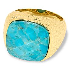 Connie Craig Carroll Jewelry Gem Doublet Hammered Solitaire Ring