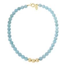 Connie Craig Carroll Jewelry Jo 18" Aquamarine 10mm Beaded Necklace