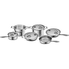 CookCraft 10-Piece Tri-Ply Stainless Steel Cookware Set with Lids