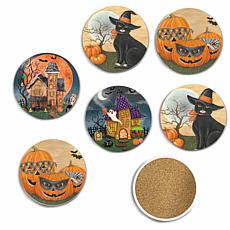 Courtside Market Haunting Halloween 4"x 4" Coaster Set