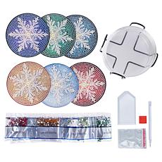 Craft Buddy Crystal Art 6-piece Snowflake Coasters Kit