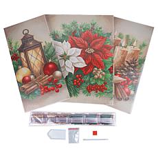 Craft Buddy Crystal Art Canvas Triptych - Christmas Glow