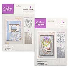 Crafter's Companion Christmas Sparkle 3D Flower Folder & Die Set of 2