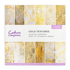 Crafter's Companion Gold Textured 12" x 12" Paper Pad - 36 Sheets
