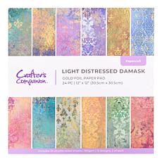 Crafter's Companion Light Distressed Damask 12" x 12" Paper Pad