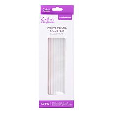 Crafter's Companion White Pearl and Glitter Glue Sticks - Set of 40