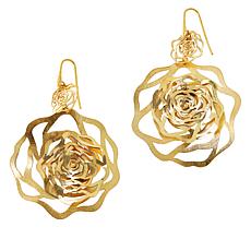 Cristina Sabatini Gold-Tone Sterling Silver Rose Drop Earrings