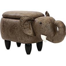 Critter Sitters 15" Plush Animal Storage Ottoman - Elephant