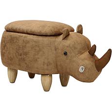 Critter Sitters 15" Plush Animal Storage Ottoman - Rhinoceros