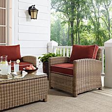Crosley Bradenton Outdoor Wicker Arm Chair - Sangria