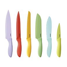 Cuisinart 12-Piece Ceramic Coated Color Knife Set with Blade Guards