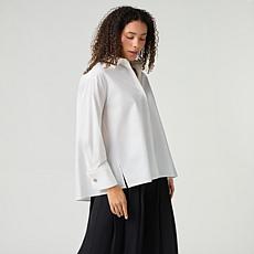 CW POPLIN W/ FLWR FRENCH CUFF
