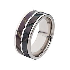 Dante Stainless Steel Men's Chevron Spinner Ring 