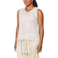 DAVID David Meister Fringed Artisan Tank