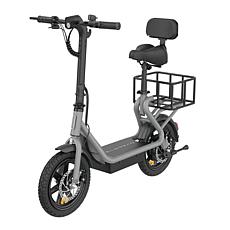 Delorean Folding Seated E-Scooter with Backrest, Basket, Bike Lock ...