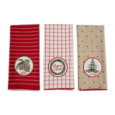 Design Imports Assorted Noel Kitchen Towel Set of 3