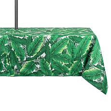 Design Imports Banana Leaf Outdoor Tablecloth with Zipper 60" x 84"