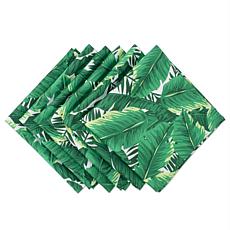 Design Imports Banana Leaf Print Outdoor Napkin Set of 6