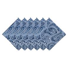 Design Imports Blue Paisley Print Outdoor Napkin Set of 6