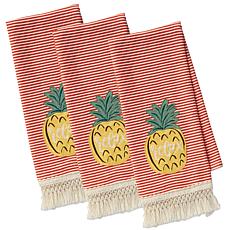 Design Imports Island Tropics Pineapple Kitchen Towels 3-pack