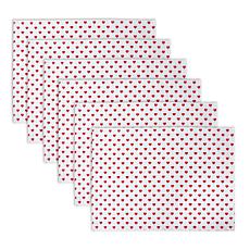 Design Imports Lil Hearts Ribbed Placemats Set of 6