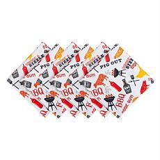 Design Imports Set of 6 BBQ Fun Print Outdoor Napkins