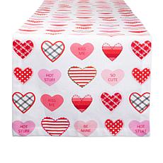 Design Imports Sweet Hearts Print Table Runner - 14" x 72"