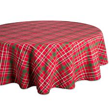Design Imports Tartan Holiday Plaid Tablecloth - 70" Round