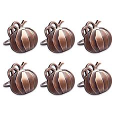 Design Imports Thanksgiving Pumpkin Napkin Rings Set of 6