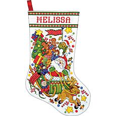 Design Works Counted Cross Stitch Kit 17" - Santa and Sleigh