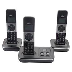 Dex Cordless 3-Piece LCD Handset System w/Call Block & Caller ID