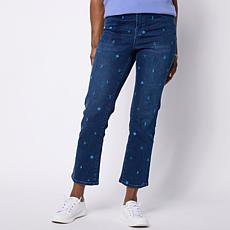 DG2 by Diane Gilman Classic Stretch Mini Embroidered Straight Jean
