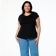 DG2 by Diane Gilman Cowl Ruched Sleeveless Top