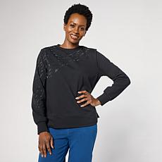 DG2 by Diane Gilman Embellished Crewneck Sweatshirt