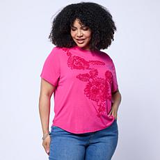 DG2 by Diane Gilman Everyday Jersey Soutashe Embellished Tee