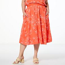 DG2 by Diane Gilman Floral Print Midi Skirt