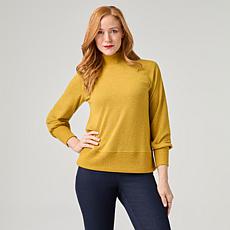 DG2 by Diane Gilman Lantern Sleeve Mock Neck Top