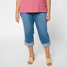 DG2 by Diane Gilman Legacy Stretch Denim Cuffed Girlfriend Crop Jean