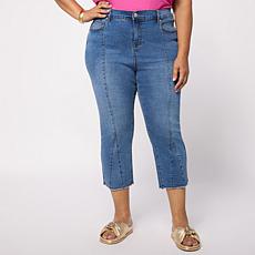 DG2 by Diane Gilman Legacy Stretch Paneled Straight Leg Crop Jean