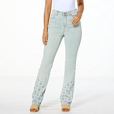 DG2 by Diane Gilman New Classic Stretch Denim Embroidered Bootcut Jean